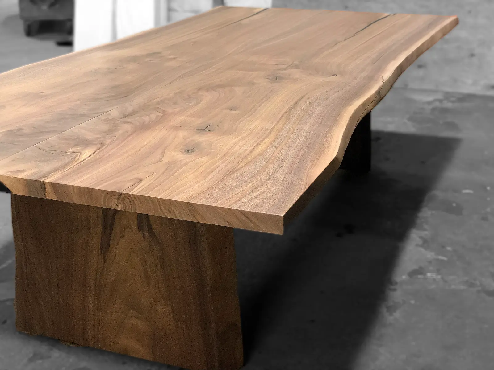 Live-edge walnut dining table